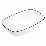 Раковина для ванної Imprese Black Edge 60х38 см кераміка білий/чорний i11098