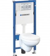 Система инсталляции Geberit Duofix PRO 20 с унитазом Kolo Idol с сидением soft-close и клавишей смыва Delta01 глянцевый хром 118.315.21.2