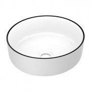 Раковина для ванної кімнати Imprese Black Edge Ø41,5 см кераміка білий/чорний i11094