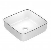 Раковина для ванной Imprese Black Edge 38,5х38,5 см керамика белый/черный i11095