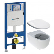 Система инсталляции Geberit Duofix Sigma с унитазом Selnova Rimfree с сидением soft-close 500.694.01.2+500.333.01.1+111.300.00.5