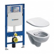 Система инсталляции Geberit Duofix Sigma с унитазом Selnova Rimfree с сидением soft-close 500.265.01.1+500.333.01.1+111.300.00.5