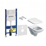 Система інсталяції Geberit Duofix Delta з унітазом Selnova Square із сидінням soft-close 500.275.01.1+500.334.01.1+458.126.00.1
