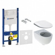 Система інсталяції Geberit Duofix Delta з унітазом Selnova Rimfree із сидінням soft-close 500.694.01.2+500.333.01.1+458.126.00.1