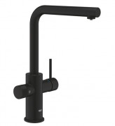 Змішувач для кухні Grohe Blue Pure Minta під фільтр з висувною лійкою фантомний чорний 30590KF0