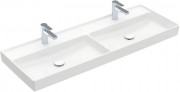 Раковина для ванної кімнати Villeroy & Boch Collaro 130x47 см без переливу подвійний білий альпійський TitanCeram 4A34D101