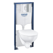 Система інсталяції Grohe Rapid Sl із клавішею унітазом Bau Ceramic та кришкою 36504000