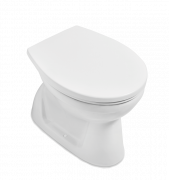 Унитаз напольный Villeroy & Boch O.novo 36х55 см открытый смывной край альпийский белый 7618R101