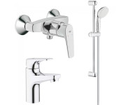 Комплект смесителей для ванной Grohe BauFlow 3 в 1 с душевым набором хром UA121630S1