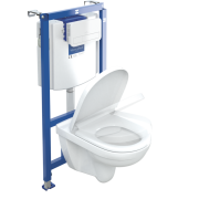 Унітаз із системою інсталяції Villeroy & Boch O.Novo ViConnect з клавішею та кришкою альпійський білий 5660D201