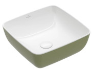 Раковина для ванної Villeroy & Boch Artis 41х41 см без переливу TitanCeram sage green (зелена шавлія) 417841BCS8