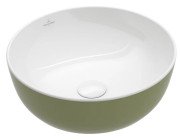 Раковина для ванної Villeroy & Boch Artis ⌀43 см без переливу TitanCeram sage green (зелена шавлія) 417943BCS8