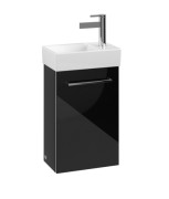 Тумба під раковину Villeroy & Boch Avento 34х23,4 см петлі зліва МДФ з акриловим покриттям скло чорне A87600B3