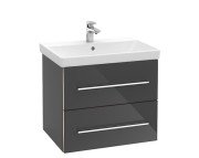 Тумба під раковину Villeroy & Boch Avento 58х48,4 см МДФ з акриловим покриттям скло сіре A88900B1