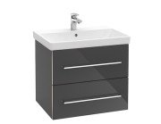 Тумба під раковину Villeroy&Boch Avento 63х48,4 см МДФ з акриловим покриттям скло сіре A89000B1