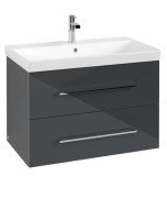 Тумба під раковину Villeroy&Boch Avento 78х48,4 см МДФ з акриловим покриттям скло сіре A89100B1