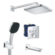 Душевая система скрытого монтажа Grohe QuickFix Grohtherm SmartControl с Vitalio Comfort 250 Cube хром UA202802C3