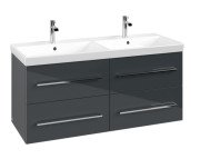 Тумба під раковину Villeroy&Boch Avento 118х48,4 см МДФ з акриловим покриттям скло сіре A89300B1