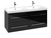 Тумба під раковину Villeroy & Boch Avento 118х48,4 см МДФ з акриловим покриттям скло чорне A89300B3