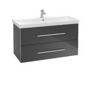 Тумба під раковину Villeroy&Boch Avento 98х48,4 см МДФ з акриловим покриттям скло сіре A89200B1