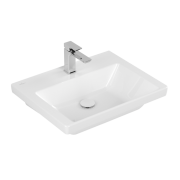 Раковина Villeroy & Boch Subway 3.0 60х47 см шліфований TitanCeram CeramicPlus альпійський білий 4A706LR1