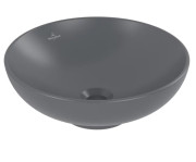 Раковина Villeroy & Boch Loop & Friends ⌀42 см с переливом TitanCeram CeramicPlus графит 4A4600i4