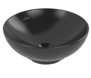 Раковина Villeroy & Boch Loop & Friends ⌀38 см без перелива TitanCeram CeramicPlus Ebony (черный матовый) 4A4501S5