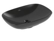 Раковина Villeroy & Boch Loop & Friends 56х38 см с переливом TitanCeram CeramicPlus Ebony (черный матовый) 4A4900S5