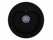 Мийка для кухні Miraggio Kansas Ø44,7 см кварцовий пісок Mirastone чорний 0000090