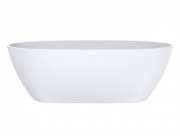 Ванна из искусственного камня Miraggio Estella 167x83 см литой мрамор Miramarble белый матовый 0000270