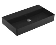 Раковина Villeroy & Boch Memento 2.0 80х47 см без перелива шлифованная TitanCeram CeramicPlus Ebony (черный матовый) 4A228FS5