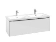 Тумба під раковину Villeroy & Boch Subway 3.0 127,2х42,9 см з підсвічуванням ДСП діамантовий білий C567L0VE