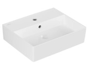 Раковина Villeroy & Boch Memento 2.0 50х42 см с переливом шлифованная TitanCeram CeramicPlus каменный белый 4A225GRW