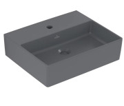 Раковина Villeroy & Boch Memento 2.0 50х42 см без перелива шлифованная TitanCeram CeramicPlus графит 4A225LI4