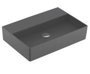 Раковина Villeroy & Boch Memento 2.0 60х42 см без перелива шлифованная TitanCeram CeramicPlus графит 4A226FI4