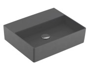 Раковина Villeroy & Boch Memento 2.0 50х42 см без переливу шліфована TitanCeram CeramicPlus графіт 4A225FI4