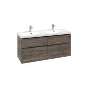 Тумба під раковину Villeroy & Boch Subway 3.0 127,2х57,6 см ДСП/алюміній кам'янийдуб/чорний вулкан C568L1RK