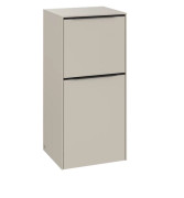 Шафка для ванної Villeroy & Boch Subway 3.0 40х36,2 см петлі зліва ДСП кашеміровий сірий/ручка вулканічний чорний C59401VN