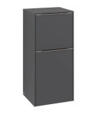 Шафка для ванної Villeroy & Boch Subway 3.0 40х36,2 см петлі зліва ДСП графіт/ручка монохром C59402VR