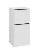 Шафка для ванної Villeroy & Boch Subway 3.0 40х36,2 см петлі праворуч ДСП чисто білий/ручка вулканічний чорний C59501VF