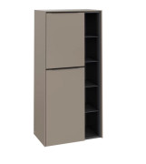 Полупенал Villeroy & Boch Subway 3.0 57,4х36,2х120 см петли слева ДСП серо-коричневый/ручка вулканический черный C59801VM