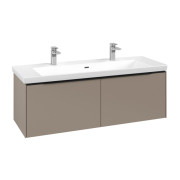 Тумба під раковину Villeroy & Boch Subway 3.0 127,2х42,9 см ДСП/алюміній тауп/чорний вулкан C601L1VM