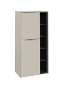 Полупенал Villeroy & Boch Subway 3.0 57,4х36,2х120 см петли слева ДСП кашемировый серый/ручка алюминий глянцевый C59800VN