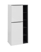 Напівпенал Villeroy & Boch Subway 3.0 57,4х36,2х120 см петлі ліворуч ДСП діамантовий білий/ручка вулканічний чорний C59801VE