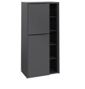 Напівпенал Villeroy & Boch Subway 3.0 57,4х36,2х120 см петлі зліва ДСП графіт/ручка вулканічний чорний C59801VR