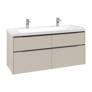 Тумба під раковину Villeroy & Boch Subway 3.0 127,2х57,6 см ДСП/алюміній сірий кашемир/чорний вулкан C602L1VN