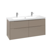 Тумба під раковину Villeroy & Boch Subway 3.0 127,2х57,6 см ДСП/алюміній тауп/монохром  C602L2VM