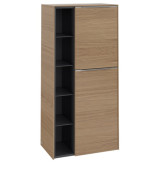 Полупенал Villeroy & Boch Subway 3.0 57,4х36,2х120 см петли справа ДСП северный дуб/ручка алюминий глянцевый C59900VJ