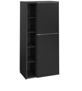 Полупенал Villeroy & Boch Subway 3.0 57,4х36,2х120 см петли справа ДСП вулканический черный/ручка алюминий глянцевый C59900VL