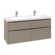 Тумба під раковину Villeroy & Boch Subway 3.0 127,2х57,6 см ДСП/алюміній тауп/чорний вулкан C602L1VM